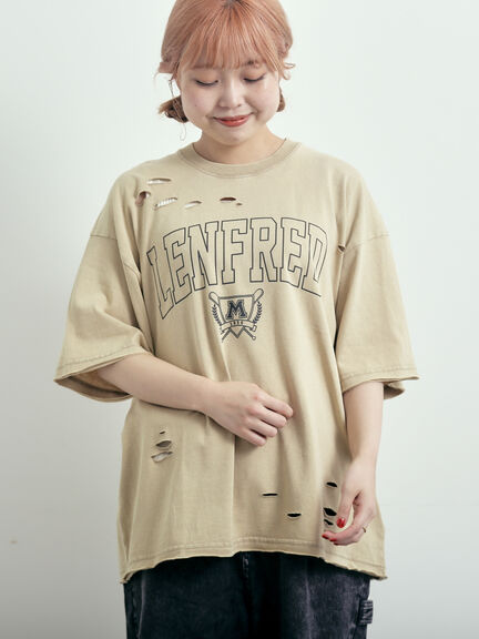 パウダー加工ロゴアソートプリントTシャツ（チャコールグレー/ベージュ/オレンジ/ブルー）｜SM2（エスエムツー）通販