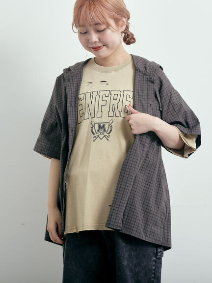 パウダー加工ロゴアソートプリントTシャツ（チャコールグレー/ベージュ/オレンジ/ブルー）｜SM2（エスエムツー）通販