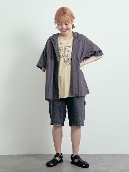 パウダー加工ロゴアソートプリントTシャツ（チャコールグレー/ベージュ/オレンジ/ブルー）｜SM2（エスエムツー）通販
