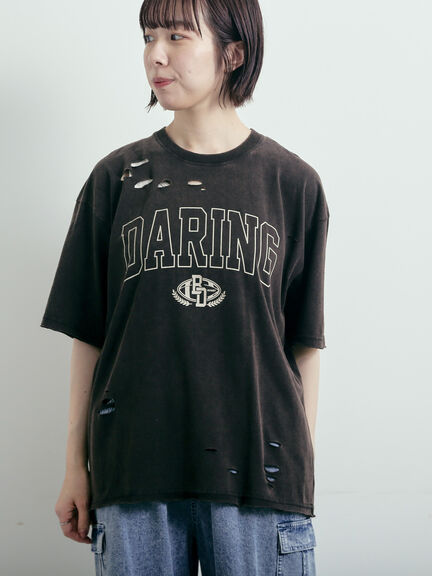 パウダー加工ロゴアソートプリントTシャツ（チャコールグレー/ベージュ/オレンジ/ブルー）｜SM2（エスエムツー）通販