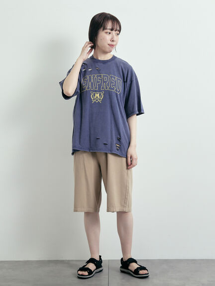 パウダー加工ロゴアソートプリントTシャツ（チャコールグレー/ベージュ/オレンジ/ブルー）｜SM2（エスエムツー）通販