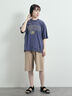 パウダー加工ロゴアソートプリントTシャツ（チャコールグレー/ベージュ/オレンジ/ブルー）｜SM2（エスエムツー）通販