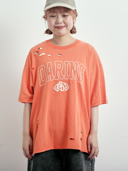 パウダー加工ロゴアソートプリントTシャツ（チャコールグレー/ベージュ/オレンジ/ブルー）｜SM2（エスエムツー）通販