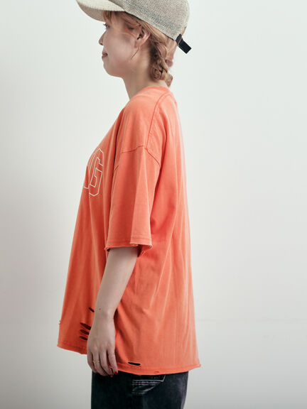 パウダー加工ロゴアソートプリントTシャツ（チャコールグレー/ベージュ/オレンジ/ブルー）｜SM2（エスエムツー）通販