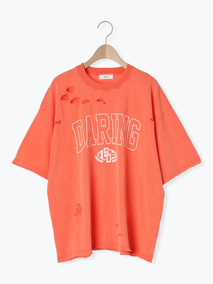 パウダー加工ロゴアソートプリントTシャツ（チャコールグレー/ベージュ/オレンジ/ブルー）｜SM2（エスエムツー）通販