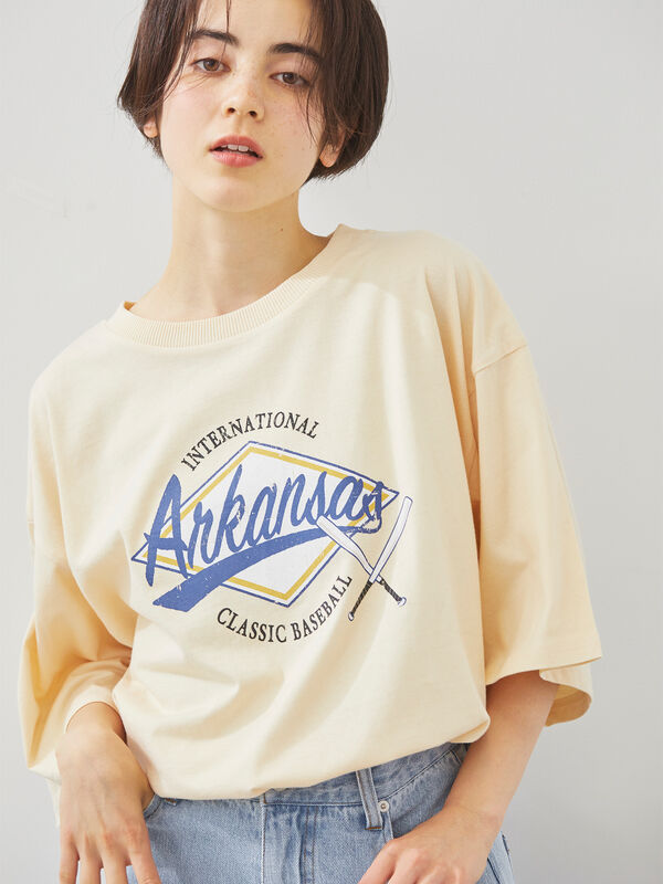 プリントアソートBIGシルエットTシャツ（オフホワイト/グレー/オレンジ/ブルー/クリーム）｜SM2（エスエムツー）通販