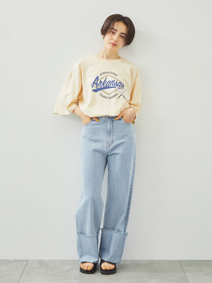 プリントアソートBIGシルエットTシャツ（オフホワイト/グレー/オレンジ/ブルー/クリーム）｜SM2（エスエムツー）通販