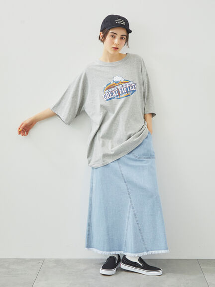 プリントアソートBIGシルエットTシャツ（オフホワイト/グレー/オレンジ/ブルー/クリーム）｜SM2（エスエムツー）通販