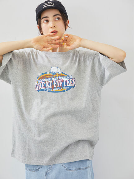 プリントアソートBIGシルエットTシャツ（オフホワイト/グレー/オレンジ/ブルー/クリーム）｜SM2（エスエムツー）通販