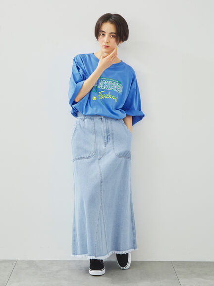プリントアソートBIGシルエットTシャツ（オフホワイト/グレー/オレンジ/ブルー/クリーム）｜SM2（エスエムツー）通販