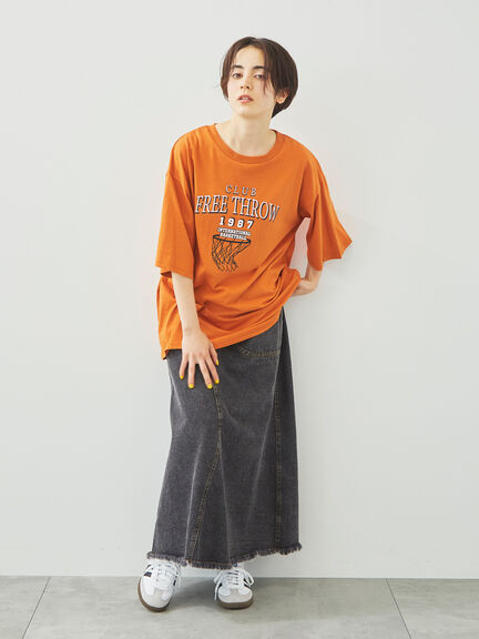 プリントアソートBIGシルエットTシャツ（オフホワイト/グレー/オレンジ/ブルー/クリーム）｜SM2（エスエムツー）通販