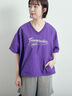 ロゴ刺繍Vネック布帛Tシャツ（オフホワイト/ネイビー/パープル）｜SM2（エスエムツー）通販