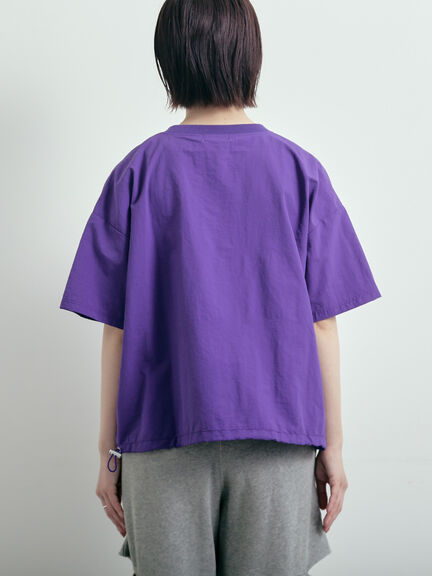 ロゴ刺繍Vネック布帛Tシャツ（オフホワイト/ネイビー/パープル）｜SM2（エスエムツー）通販