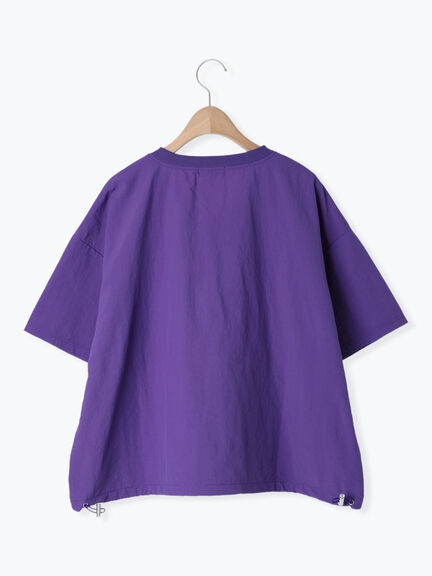 ロゴ刺繍Vネック布帛Tシャツ（オフホワイト/ネイビー/パープル）｜SM2（エスエムツー）通販