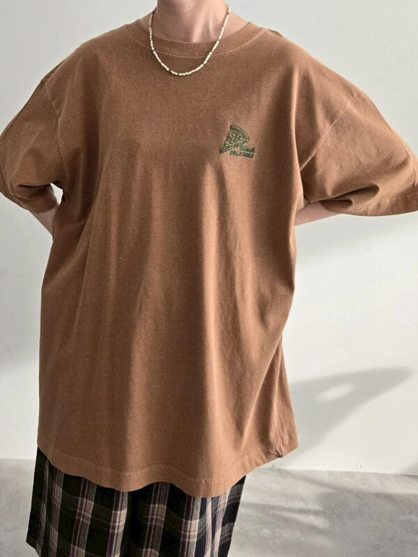 food刺繍Tシャツ（オフホワイト/チャコールグレー/ブラウン/イエロー/ブルー）｜SM2（エスエムツー）通販
