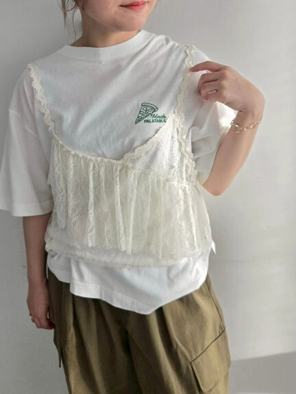 food刺繍Tシャツ（オフホワイト/チャコールグレー/ブラウン/イエロー/ブルー）｜SM2（エスエムツー）通販
