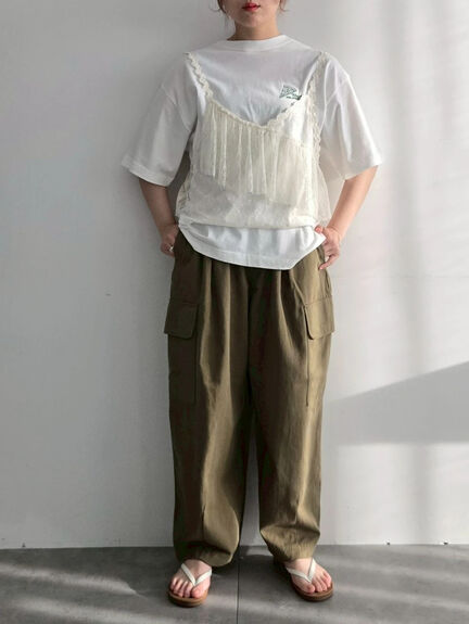 food刺繍Tシャツ（オフホワイト/チャコールグレー/ブラウン/イエロー/ブルー）｜SM2（エスエムツー）通販