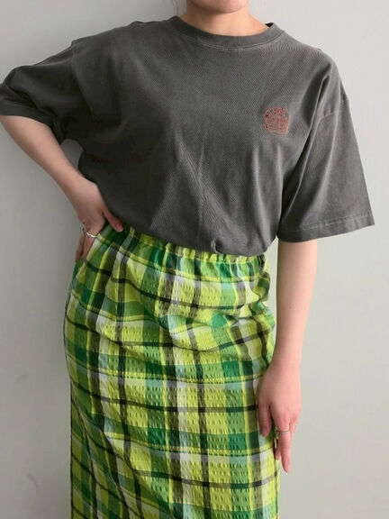food刺繍Tシャツ（オフホワイト/チャコールグレー/ブラウン/イエロー/ブルー）｜SM2（エスエムツー）通販