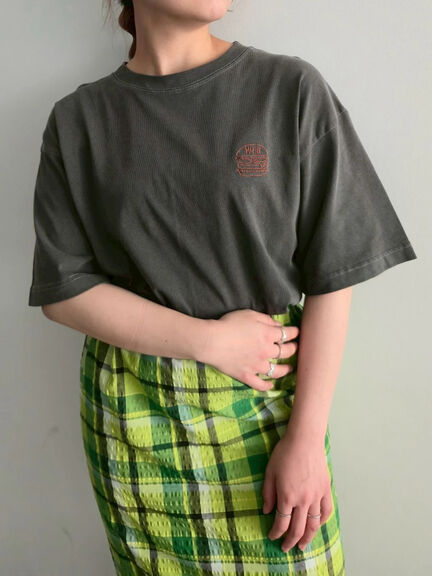food刺繍Tシャツ（オフホワイト/チャコールグレー/ブラウン/イエロー/ブルー）｜SM2（エスエムツー）通販