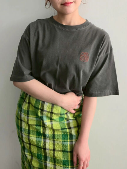 food刺繍Tシャツ（オフホワイト/チャコールグレー/ブラウン/イエロー/ブルー）｜SM2（エスエムツー）通販