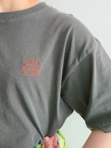 food刺繍Tシャツ（オフホワイト/チャコールグレー/ブラウン/イエロー/ブルー）｜SM2（エスエムツー）通販