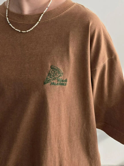food刺繍Tシャツ（オフホワイト/チャコールグレー/ブラウン/イエロー/ブルー）｜SM2（エスエムツー）通販