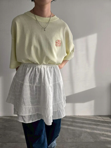 food刺繍Tシャツ（オフホワイト/チャコールグレー/ブラウン/イエロー/ブルー）｜SM2（エスエムツー）通販