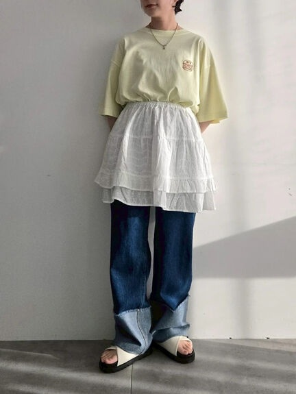 food刺繍Tシャツ（オフホワイト/チャコールグレー/ブラウン/イエロー/ブルー）｜SM2（エスエムツー）通販