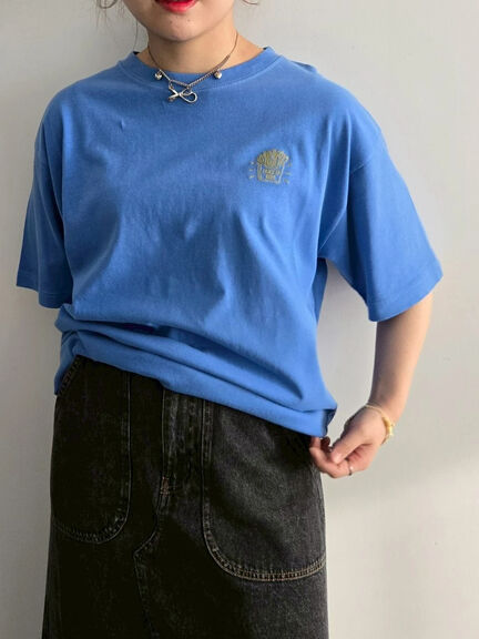 food刺繍Tシャツ（オフホワイト/チャコールグレー/ブラウン/イエロー/ブルー）｜SM2（エスエムツー）通販