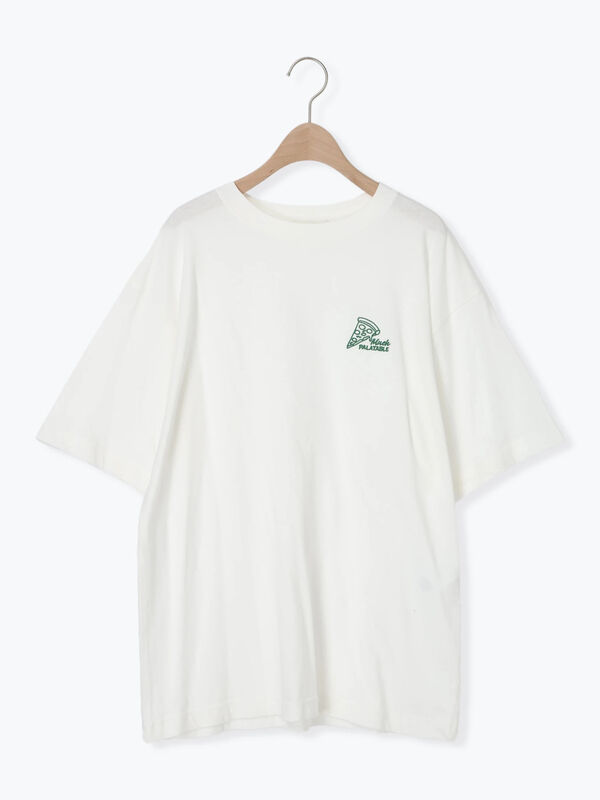 セール】 food刺繍Tシャツ（オフホワイト/チャコールグレー/ブラウン