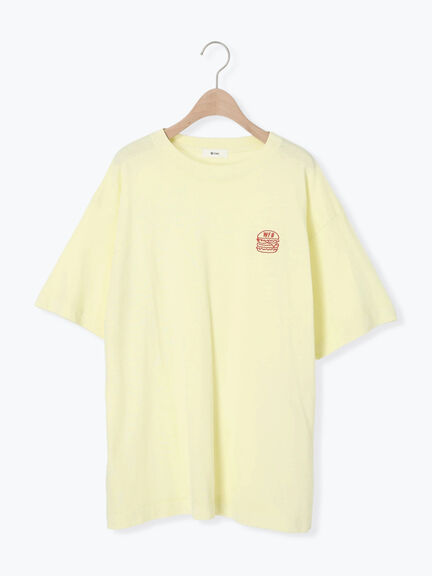 food刺繍Tシャツ（オフホワイト/チャコールグレー/ブラウン/イエロー/ブルー）｜SM2（エスエムツー）通販