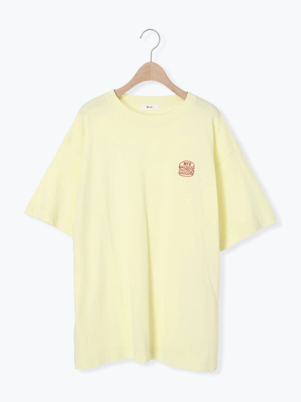 セール】 food刺繍Tシャツ（オフホワイト/チャコールグレー/ブラウン