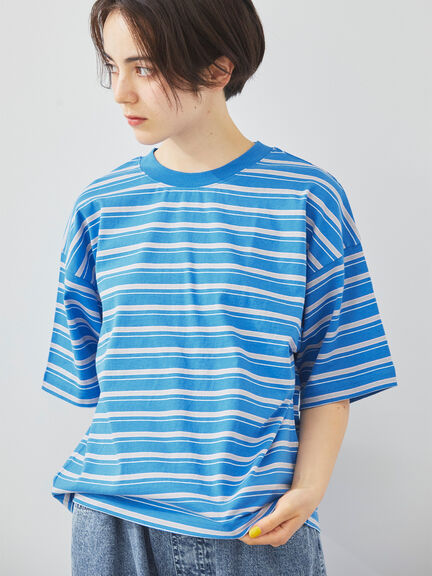 マルチボーダーTシャツ（オフホワイト/ブラック/グリーン/ブルー）｜SM2（エスエムツー）通販