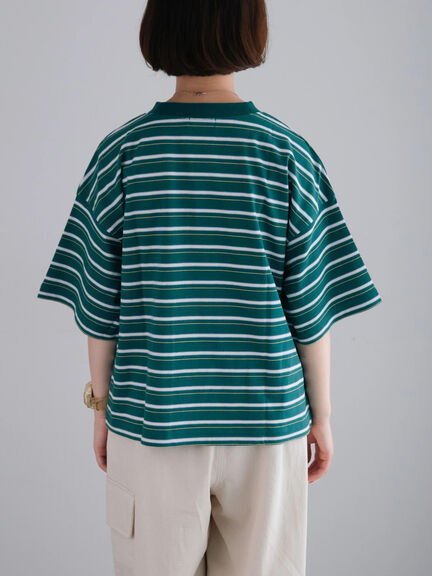マルチボーダーTシャツ（オフホワイト/ブラック/グリーン/ブルー）｜SM2（エスエムツー）通販
