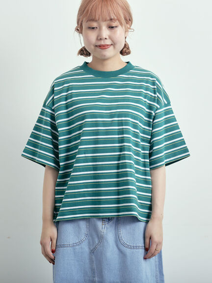 マルチボーダーTシャツ（オフホワイト/ブラック/グリーン/ブルー）｜SM2（エスエムツー）通販