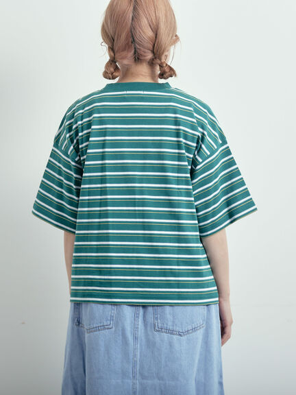 マルチボーダーTシャツ（オフホワイト/ブラック/グリーン/ブルー）｜SM2（エスエムツー）通販