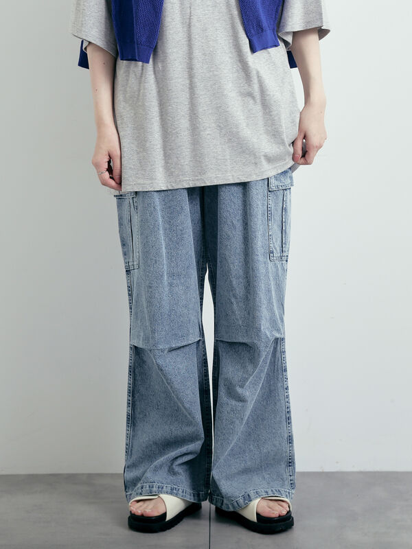 セール】 デニム/チノカーゴパンツ（グレー/ベージュ/ブルー