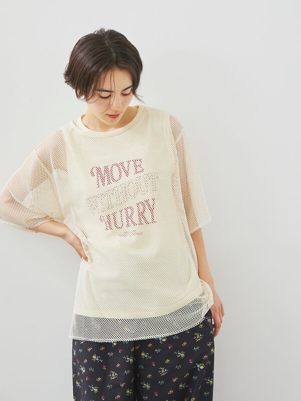 メッシュTシャツ&プリントノースリーブSET（オフホワイト/グレー/ブラック/カーキ）｜SM2（エスエムツー）通販