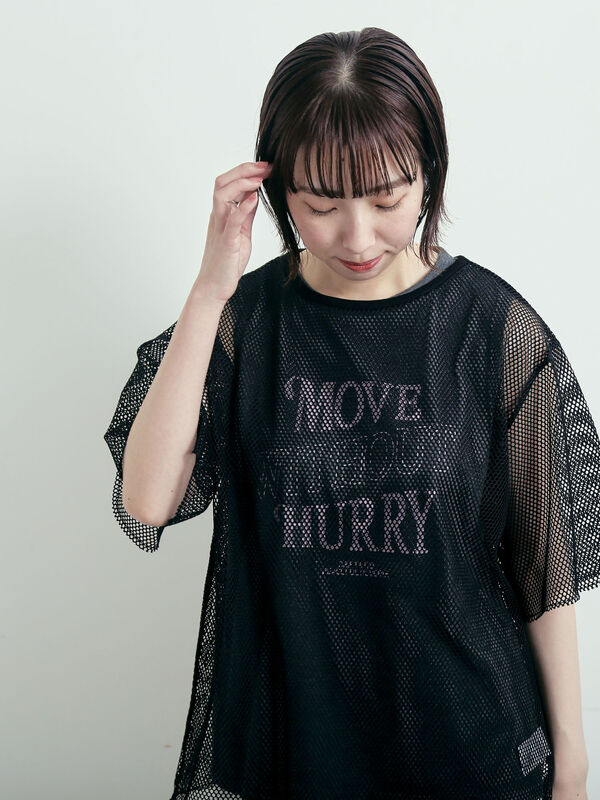 メッシュTシャツ&プリントノースリーブSET（ブラック）｜SM2（エスエムツー）通販