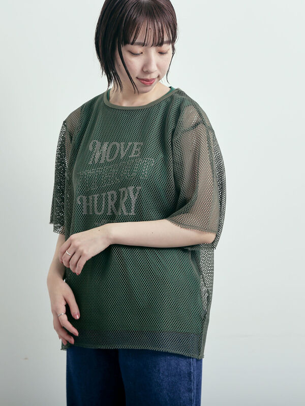 メッシュTシャツ&プリントノースリーブSET（カーキ）｜SM2（エスエムツー）通販