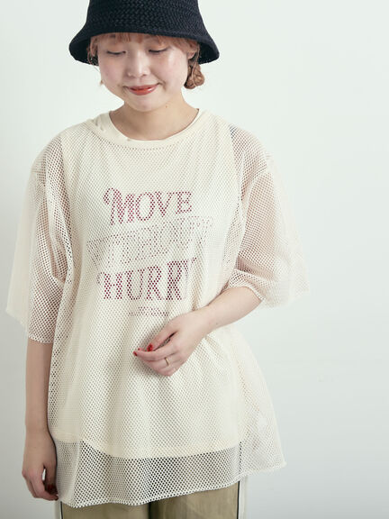 メッシュTシャツ&プリントノースリーブSET（オフホワイト/グレー/ブラック/カーキ）｜SM2（エスエムツー）通販