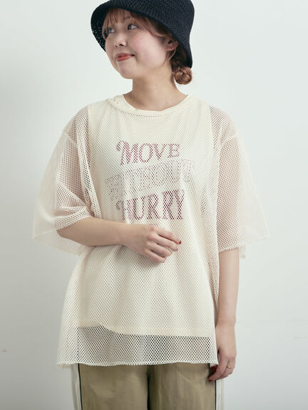 メッシュTシャツ&プリントノースリーブSET（オフホワイト/グレー/ブラック/カーキ）｜SM2（エスエムツー）通販