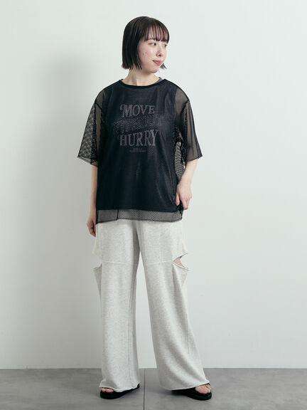 メッシュTシャツ&プリントノースリーブSET（オフホワイト/グレー/ブラック/カーキ）｜SM2（エスエムツー）通販