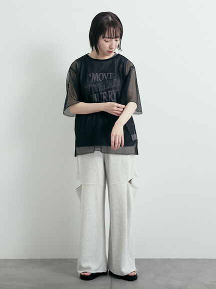 メッシュTシャツ&プリントノースリーブSET（オフホワイト/グレー/ブラック/カーキ）｜SM2（エスエムツー）通販