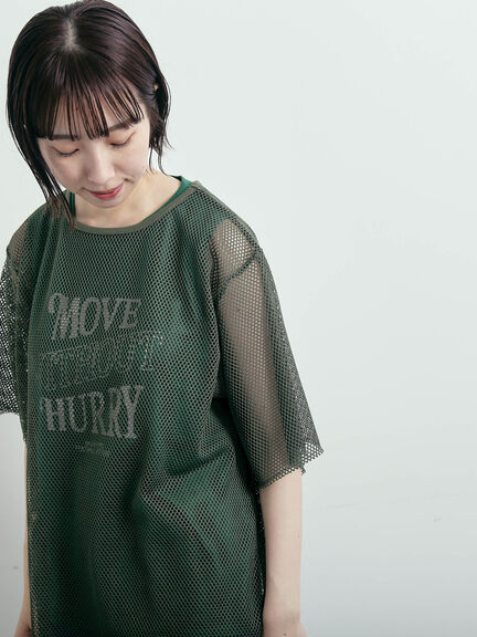 メッシュTシャツ&プリントノースリーブSET（オフホワイト/グレー/ブラック/カーキ）｜SM2（エスエムツー）通販