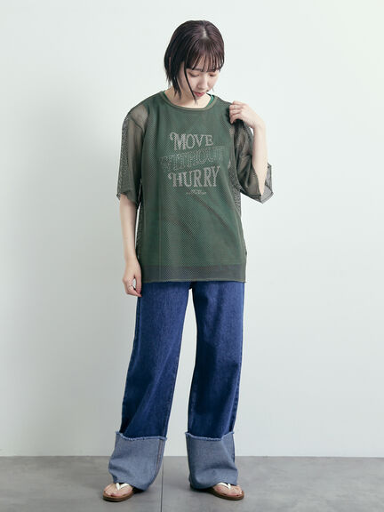 メッシュTシャツ&プリントノースリーブSET（オフホワイト/グレー/ブラック/カーキ）｜SM2（エスエムツー）通販