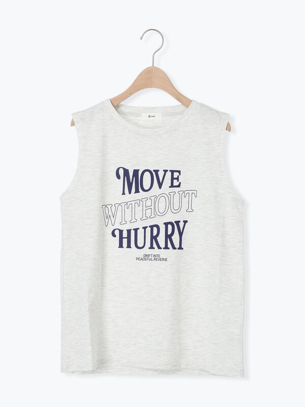 セール】 メッシュTシャツ&プリントノースリーブSET（オフホワイト