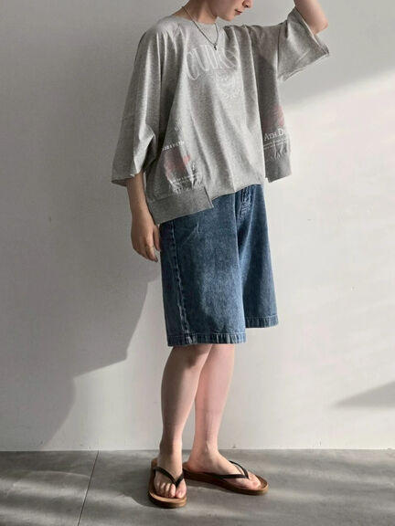バックリボンレースアップTシャツ（オフホワイト/グレー/チャコールグレー/ブルー）｜SM2（エスエムツー）通販