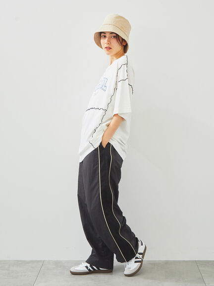 ピグメント加工メロー切替ロゴプリントTシャツ（オフホワイト/チャコールグレー/イエロー/グリーン）｜SM2（エスエムツー）通販