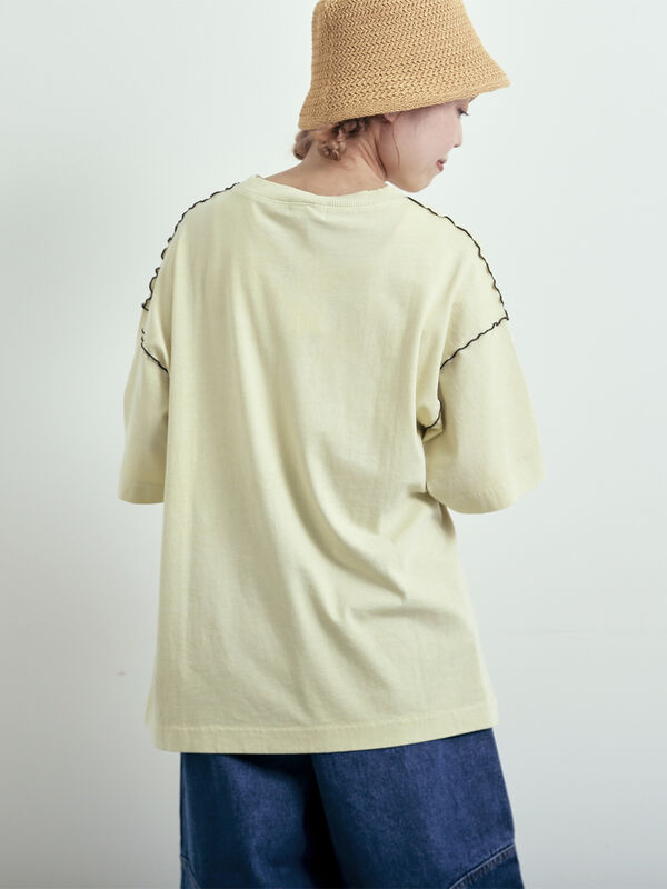 SM2 - 専用 セール】 ピグメント加工メロー切替ロゴプリントTシャツ（オフ